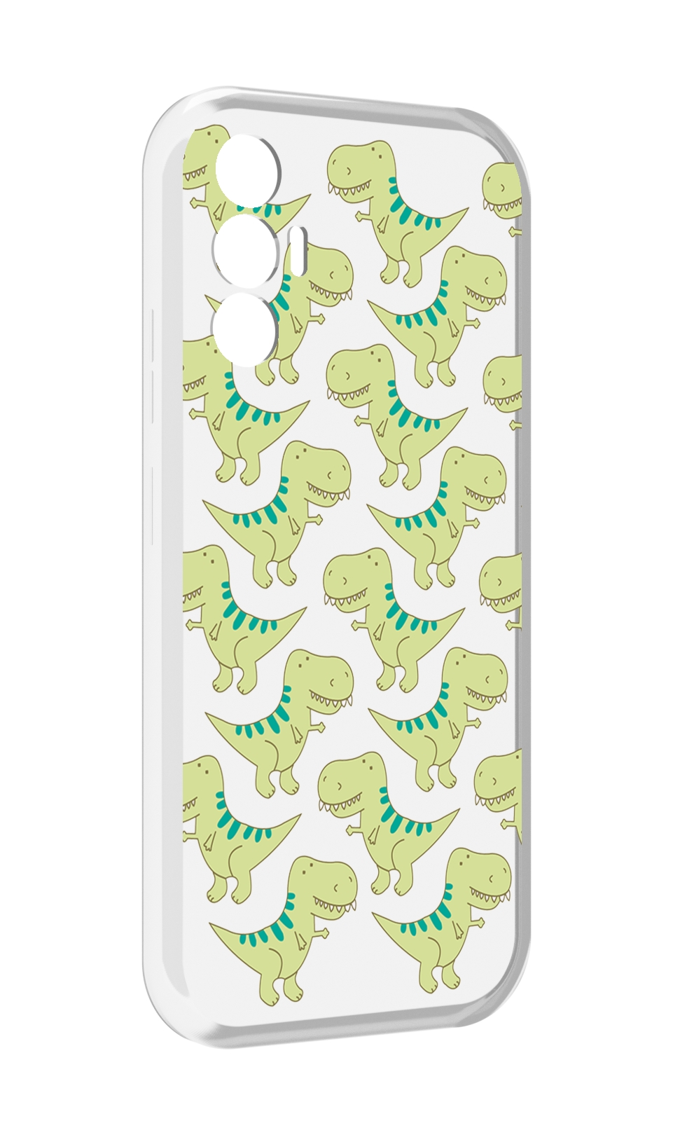 

Чехол MyPads зеленые-динозаврики для Tecno Pova 3, Прозрачный, Tocco