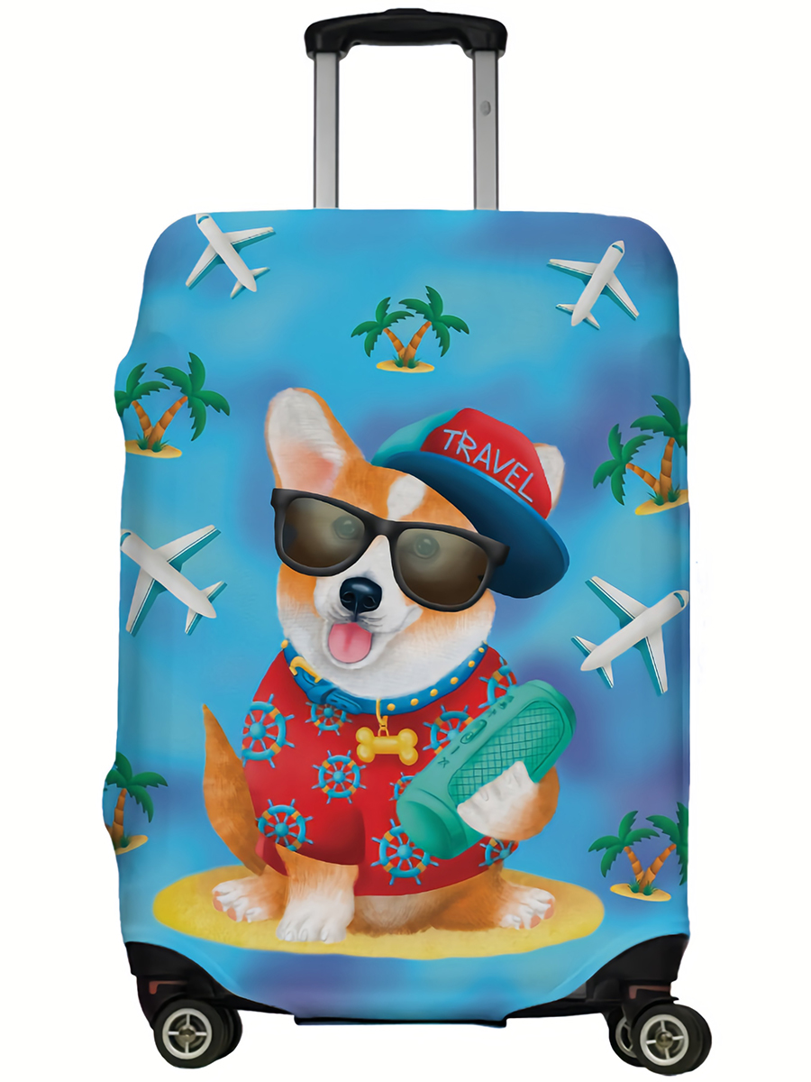 фото Чехол для чемодана lejoy lj-case-01 пес на отдыхе, р. l