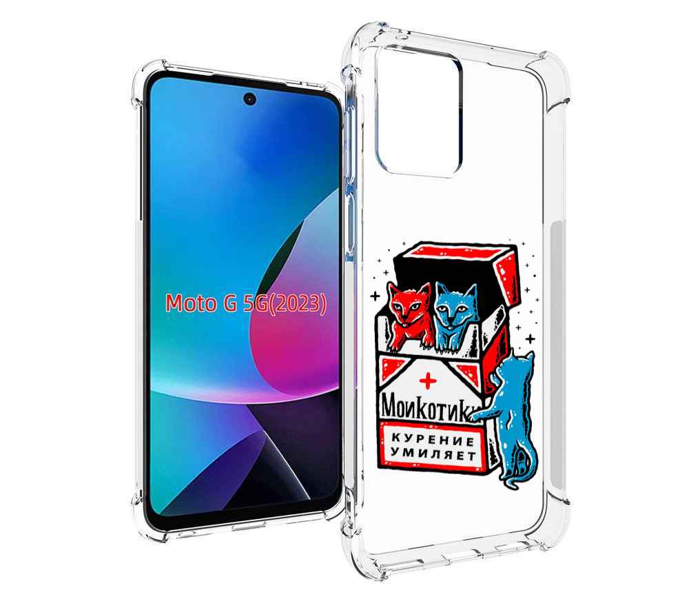 

Чехол MyPads красно-синие-коты для MOTO G 5G 2023, Tocco