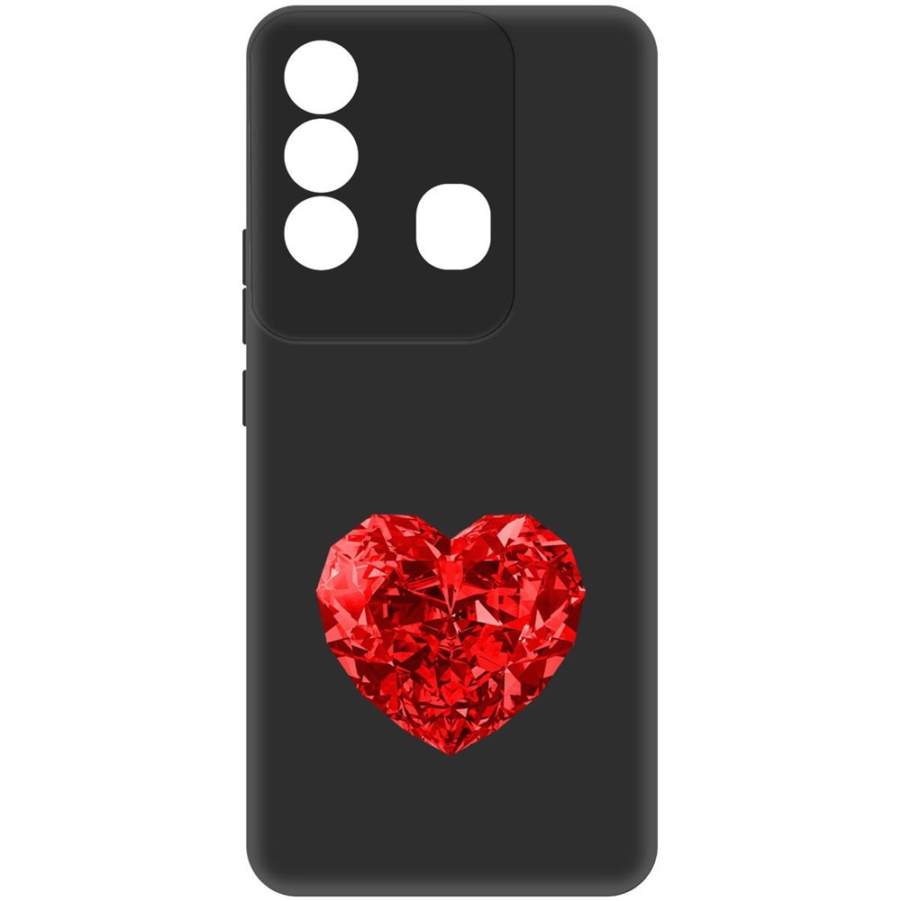 

Чехол-накладка Софт Рубиновое сердце для Itel P38 Pro, Черный, 417851