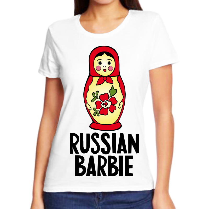 

Футболка женская белая 48 р-р russian barbie, Белый, fzh_russian_barbie