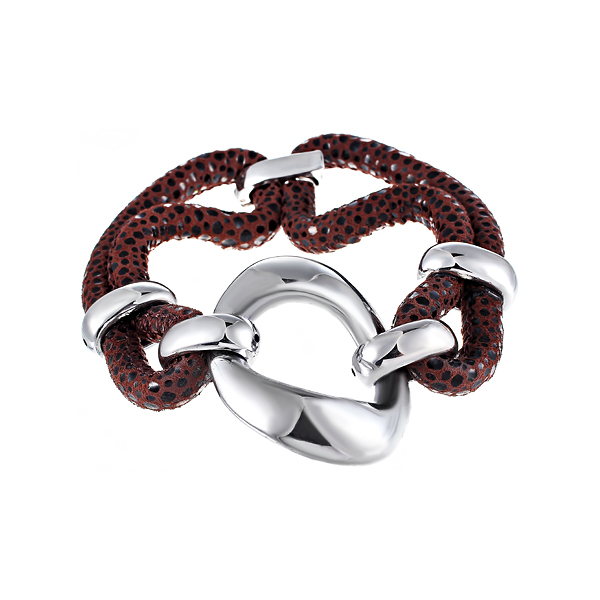 

Браслет из серебра\натуральной кожи р. 18 Element47 180B002_BT_KJ_001_WG, 180B002_BT_KJ_001_WG