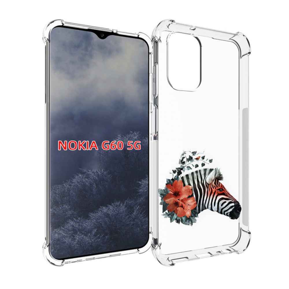 

Чехол MyPads Зебра с цветами для Nokia G60 5G, Прозрачный, Tocco
