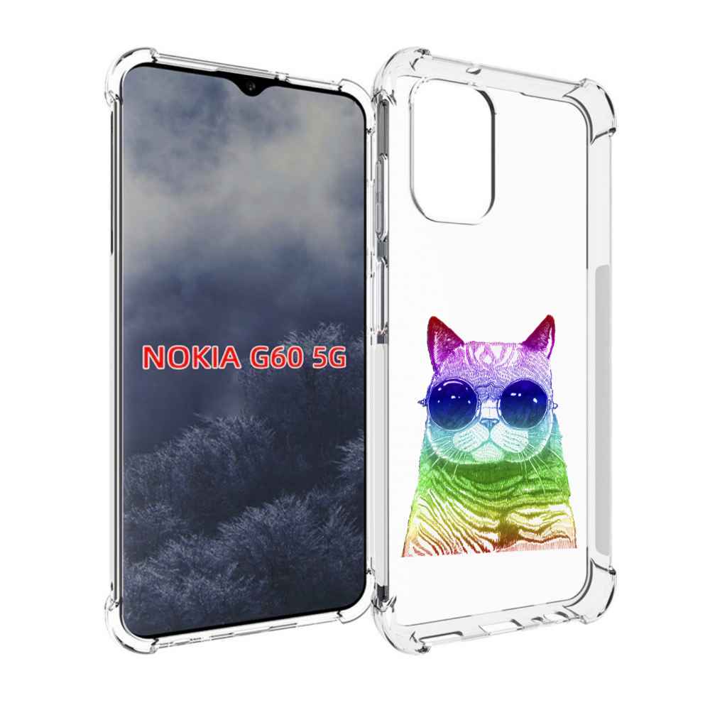 

Чехол MyPads Кот в очках для Nokia G60 5G, Прозрачный, Tocco