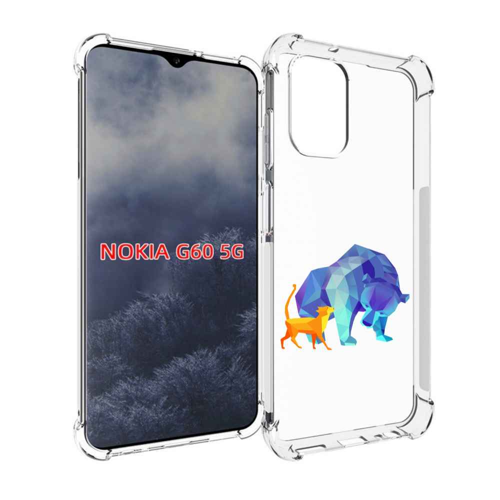 

Чехол MyPads Кот-и-медведь для Nokia G60 5G, Прозрачный, Tocco