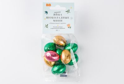 

Шоколадные яйца ВкусВилл Ореховый крем Пасха 80 г