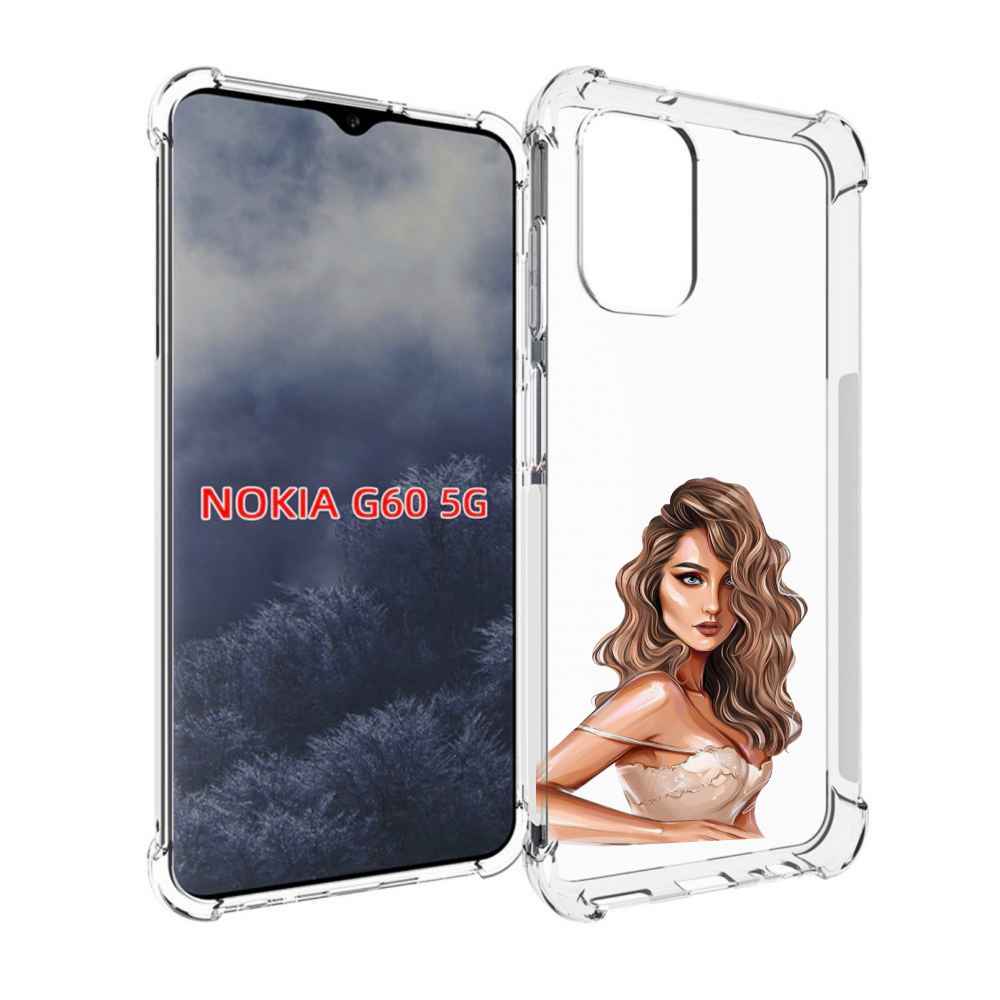 

Чехол MyPads Кудрявая-девушка женский для Nokia G60 5G, Прозрачный, Tocco