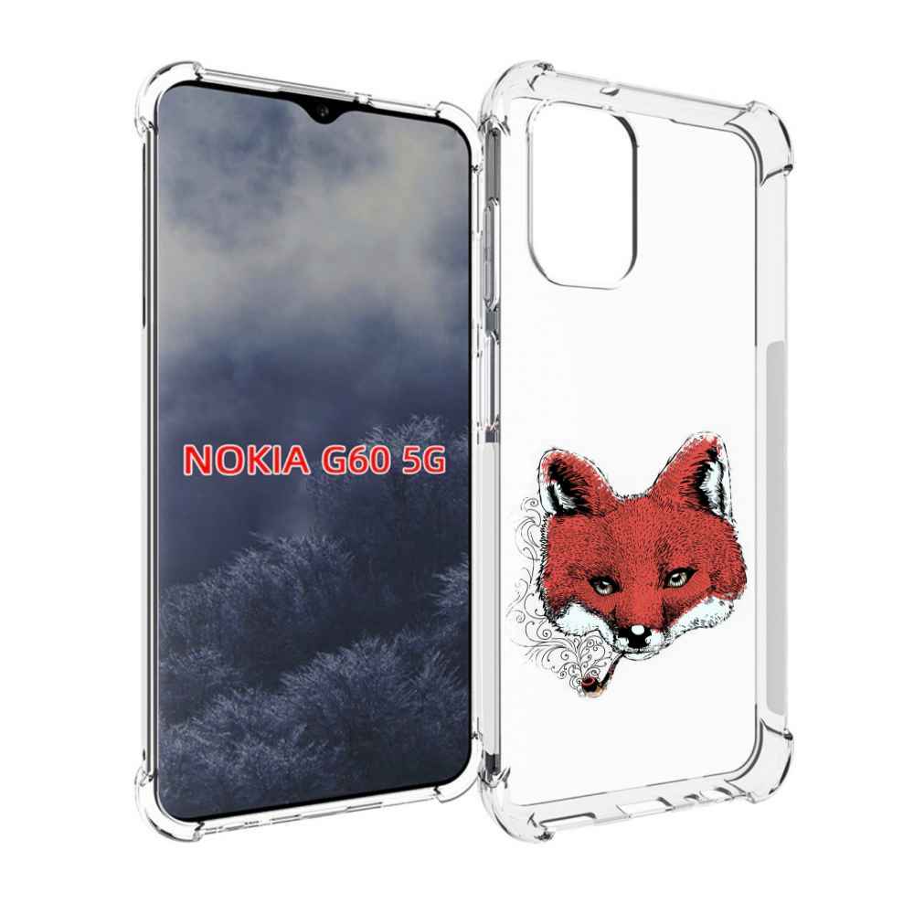 

Чехол MyPads Лис с трубкой для Nokia G60 5G, Прозрачный, Tocco