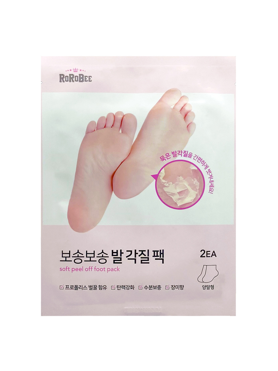 Пилинг-носочки для ног Rorobe soft peel pack 1 пара носочки для педикюра baziator увлажняющие многоразовые ярко розовые