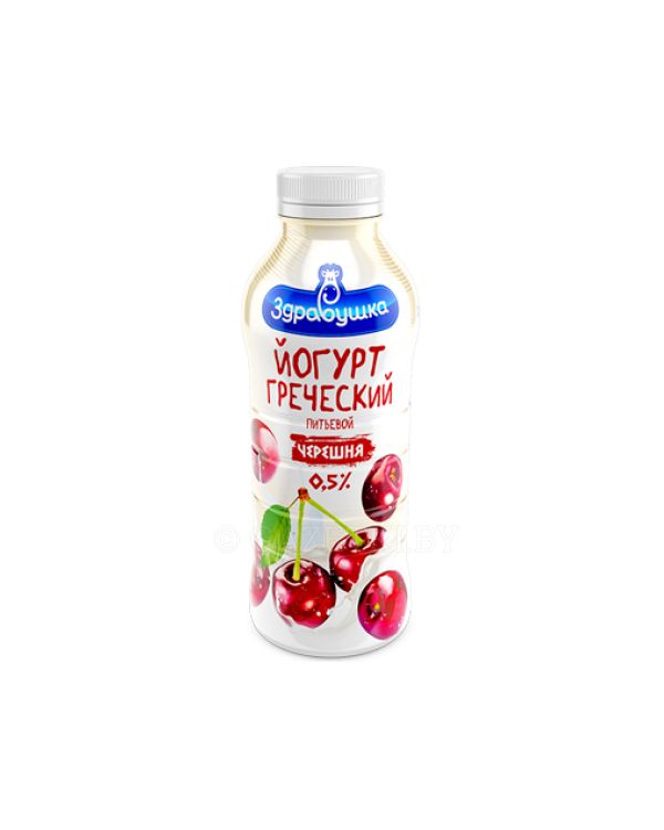 Йогурт питьевой Здравушка Греческий черешня 0,5% БЗМЖ 430 мл