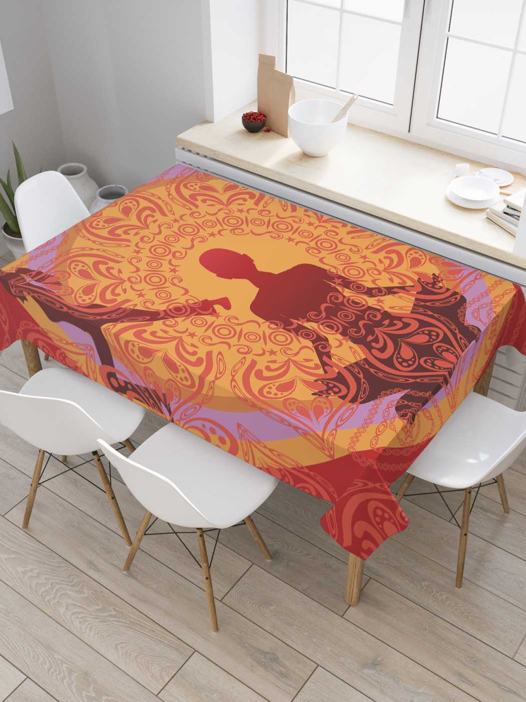 

Скатерть прямоугольная JoyArty "Энергетическая мандала" из сатена, 180x145 см, Красный, Энергетическая мандала