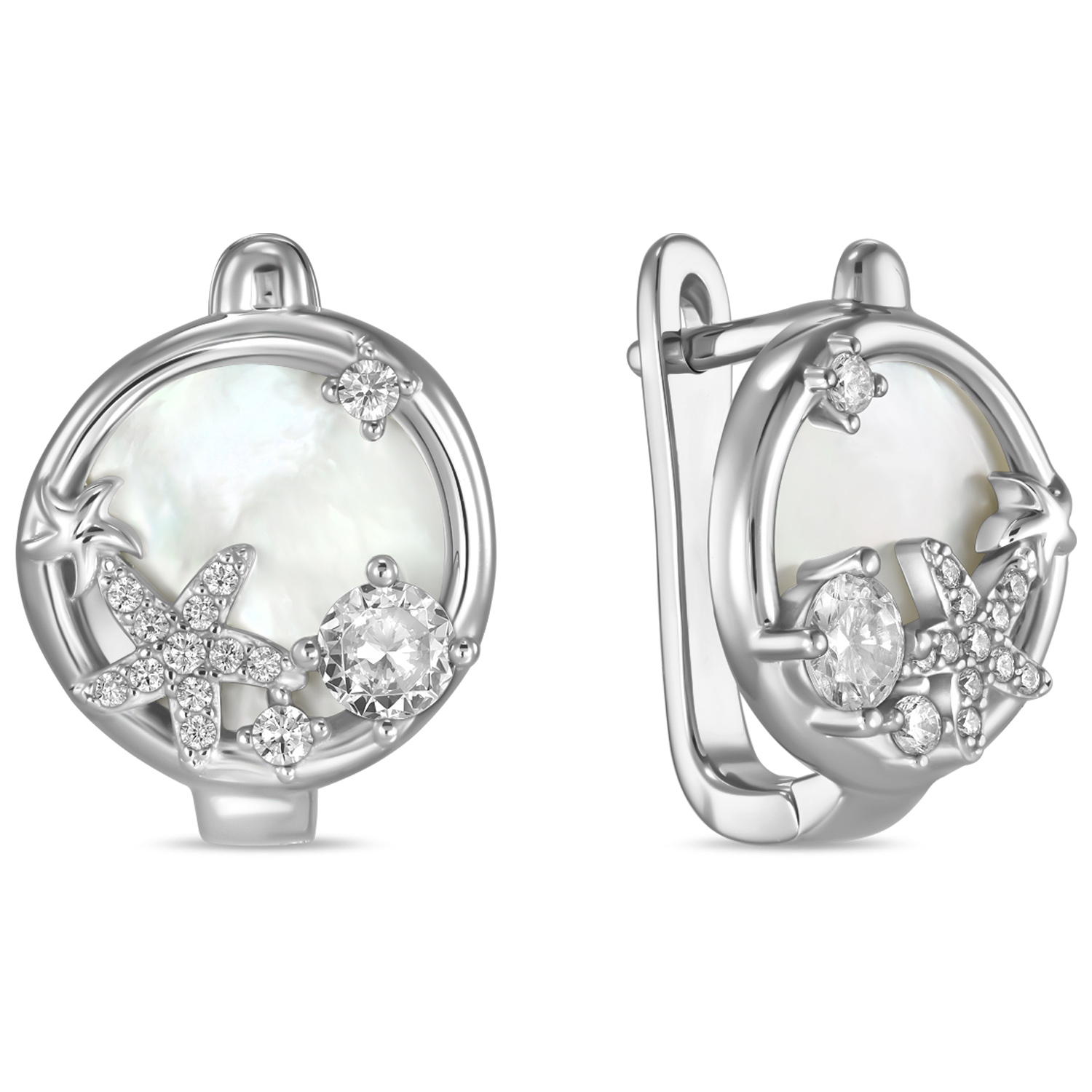 

Серьги из серебра MIUZ Diamonds E2036-SL-6011, перламутр/фианит, E2036-SL-6011
