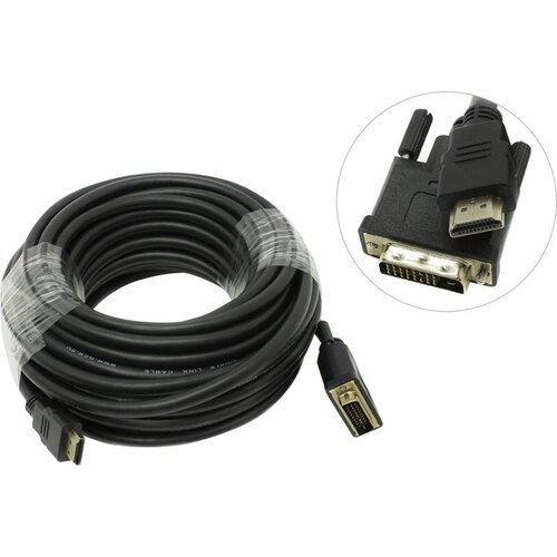 Кабель Greenconnect GC-HD2DVI1 HDMI to DVI-D 15м, черный