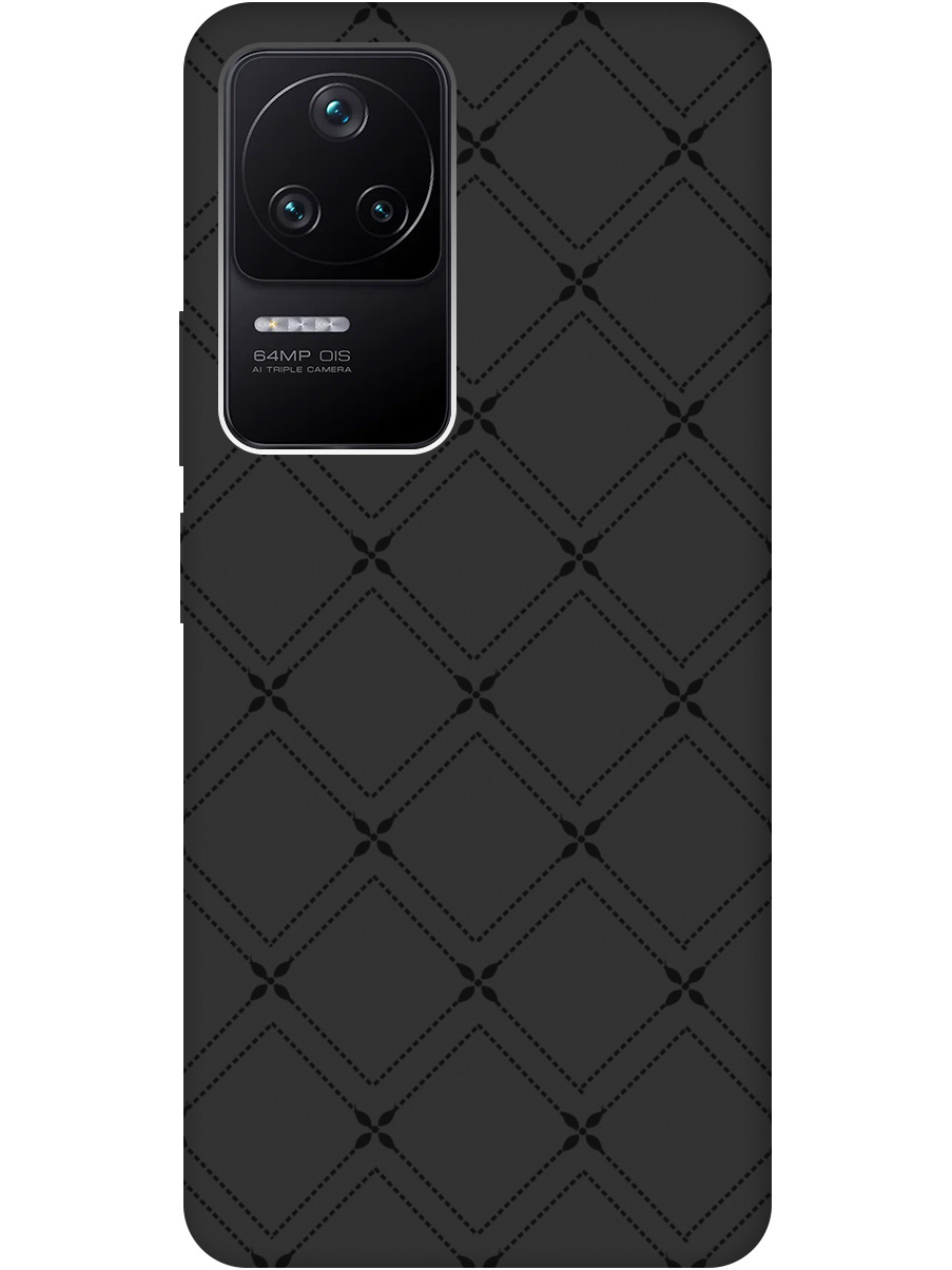 

Силиконовый чехол на Xiaomi Poco F4 с рисунком "Стильные линии" Soft Touch черный, 20000489
