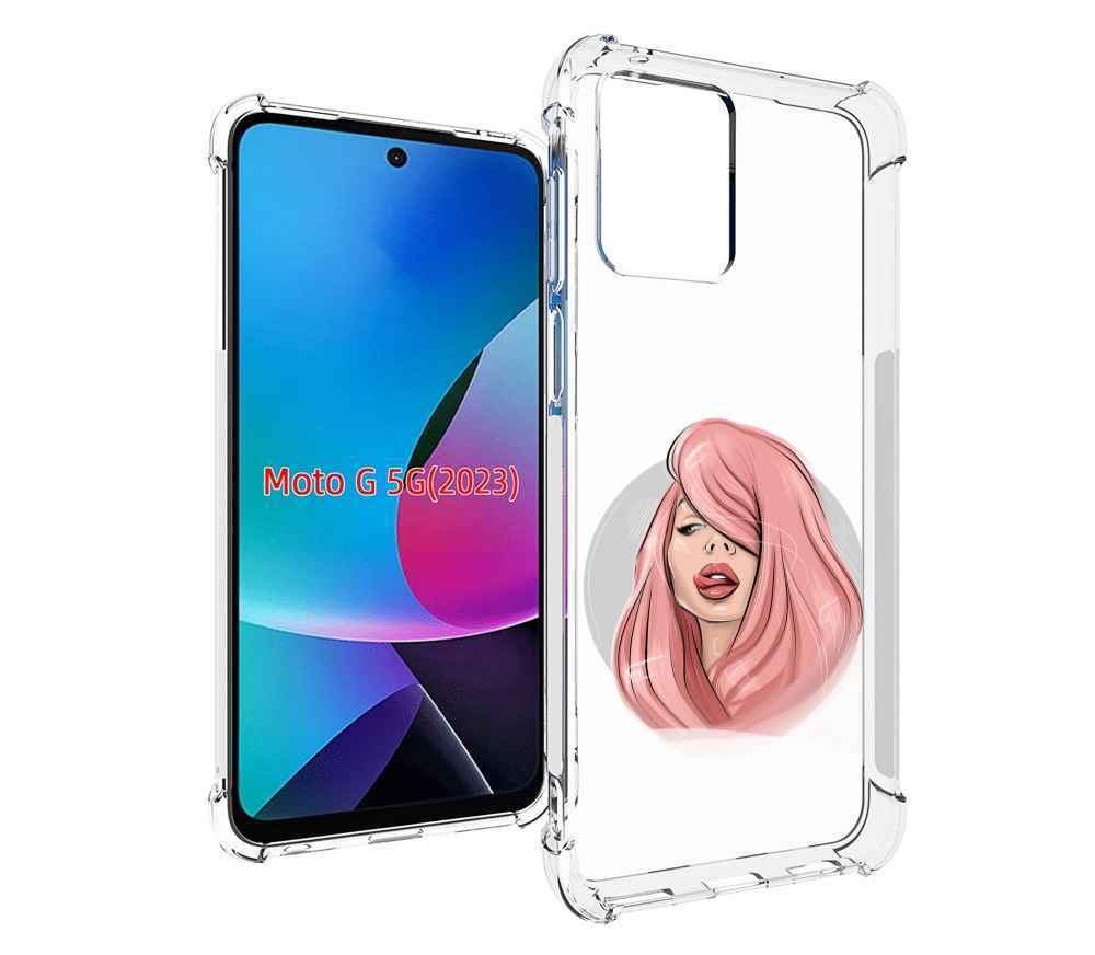 

Чехол MyPads лицо-девушки-с-розовыми-волосами женский для MOTO G 5G 2023, Tocco