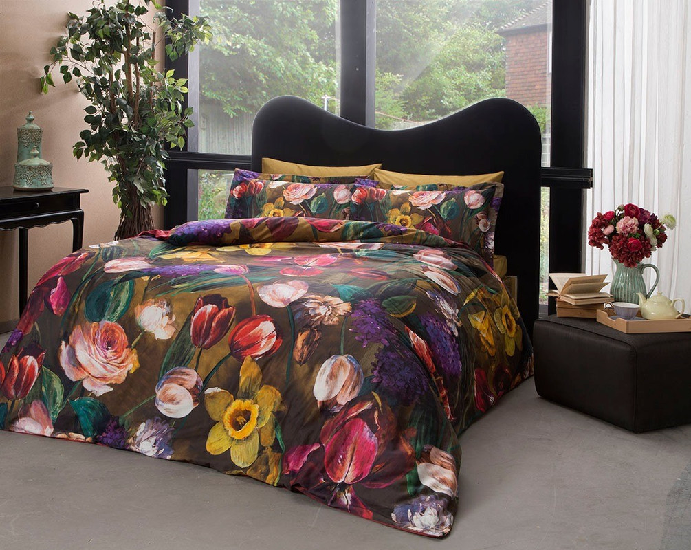 Постельное белье Premium Digital сатин Seraphina зеленый 15-спальное TAC 9783₽