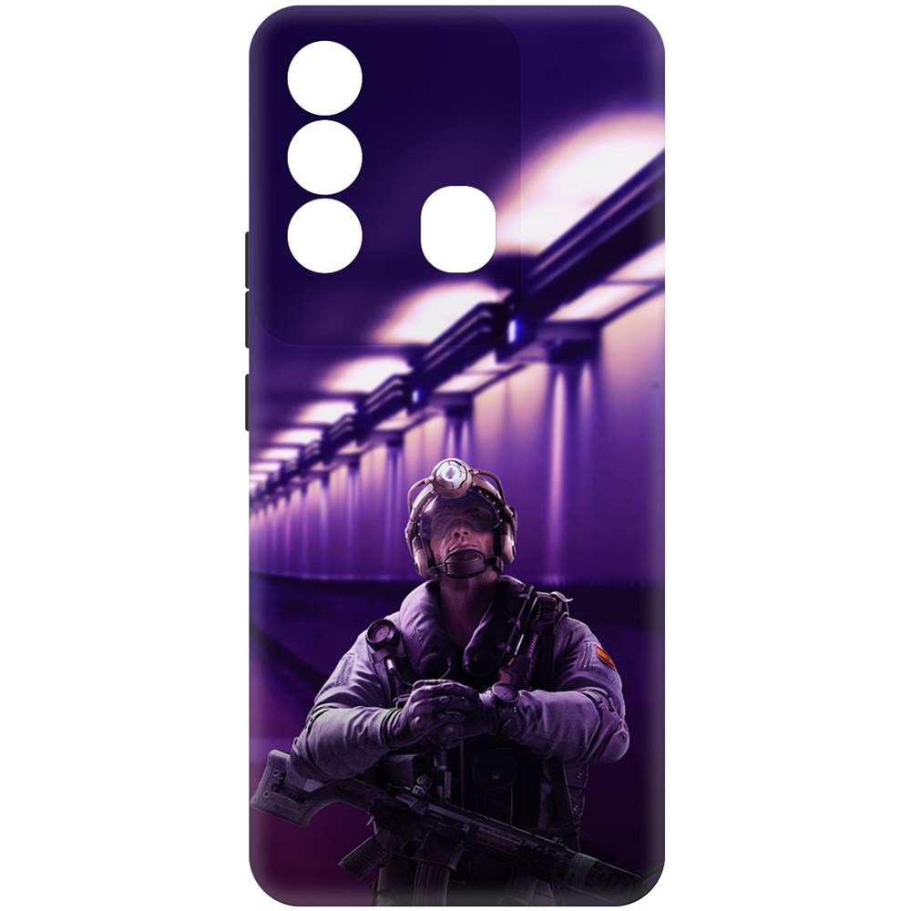 

Чехол-накладка Софт Cтандофф 2 - Неон для Itel P38 Pro, Черный, 417945