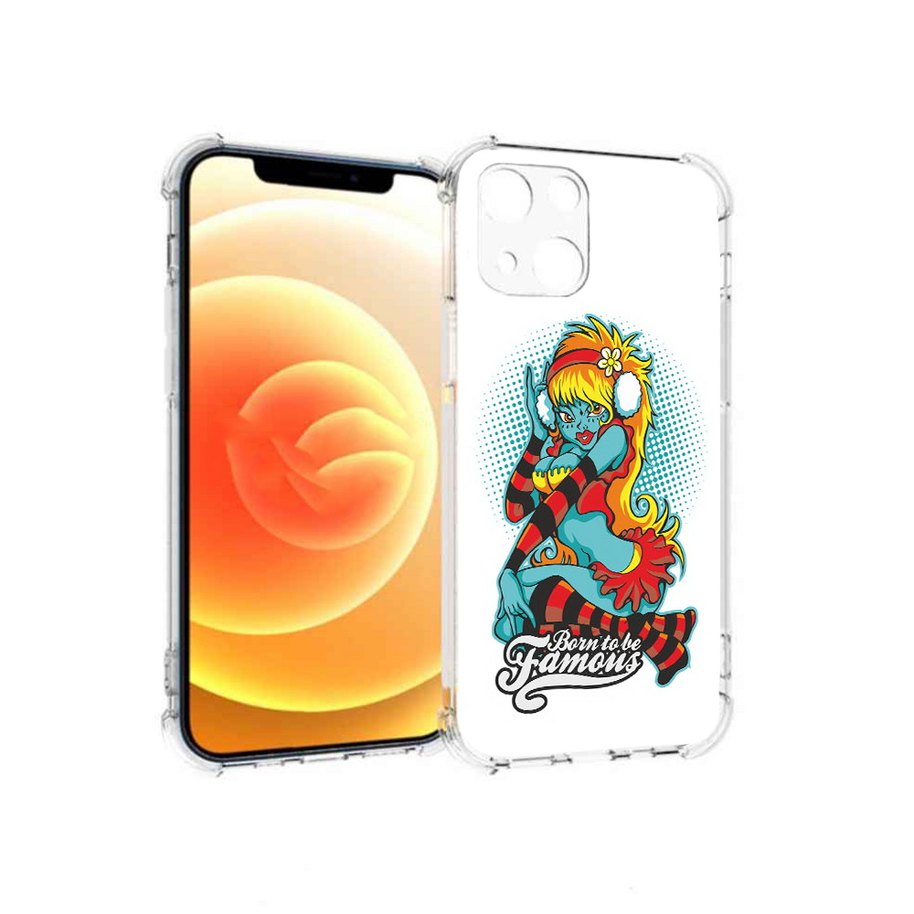 

Чехол MyPads Tocco для Apple iPhone 13 нарисованная девушка в наушниках (PT163239.611.498), Прозрачный, Tocco