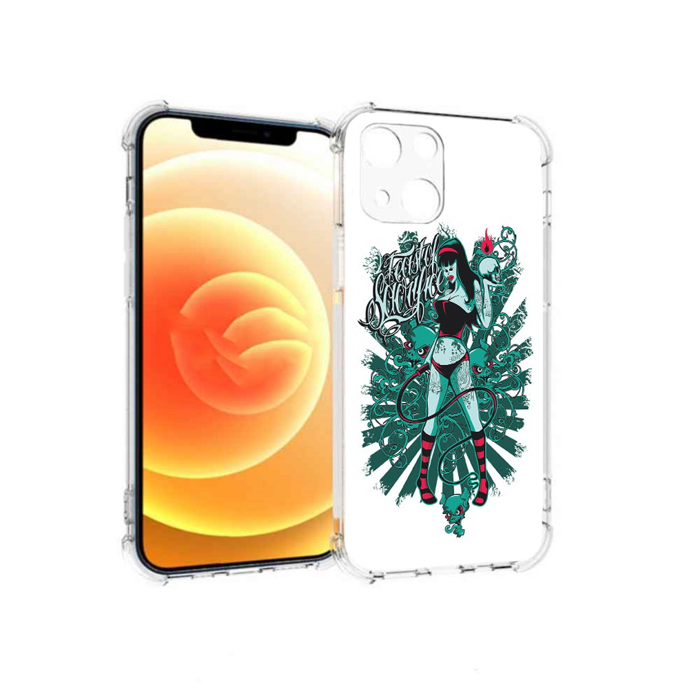 

Чехол MyPads Tocco для Apple iPhone 13 нарисованная девушка в татуировках, Прозрачный, Tocco