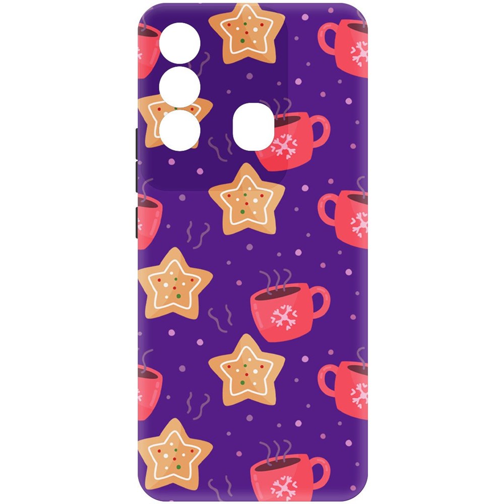 

Чехол-накладка Софт Зимний кофе для Itel P38 Pro, Черный, 417955