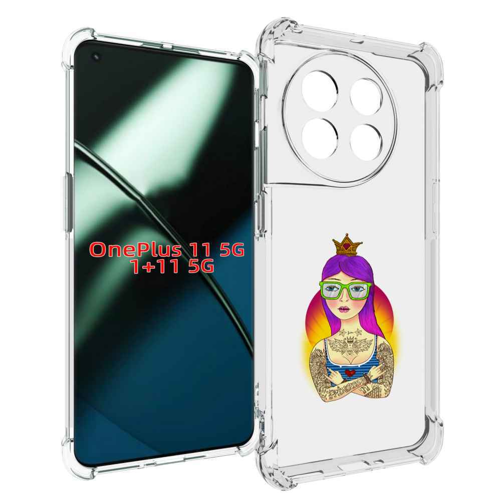 

Чехол MyPads девушка в татуировках с короной для OnePlus 11, Прозрачный, Tocco