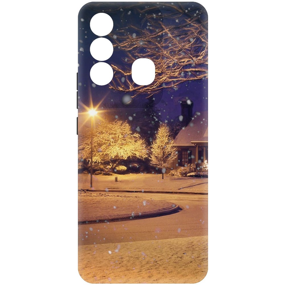 

Чехол-накладка Софт Зимняя сказка для Itel P38 Pro, Черный, 417958