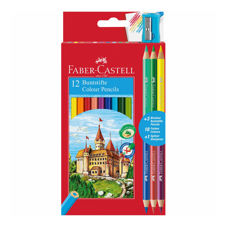 фото Карандаши цветные faber-castell 18 шт + точилка