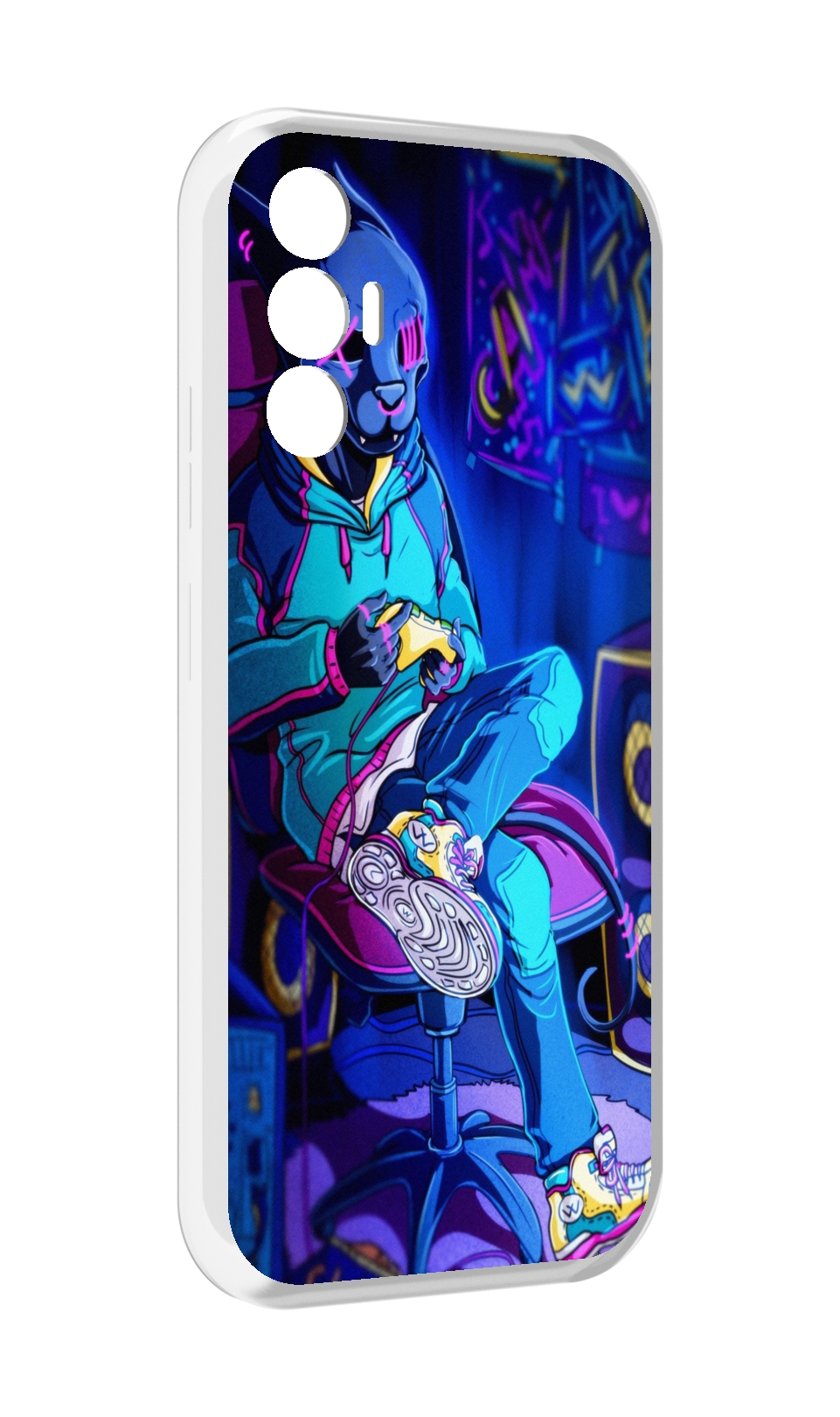 

Чехол MyPads киберпанк игрок для Tecno Pova 3, Прозрачный, Tocco