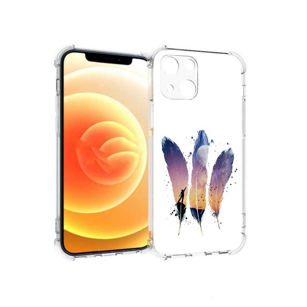 

Чехол MyPads Tocco для Apple iPhone 13 небесные перья (PT163239.611.519), Прозрачный, Tocco