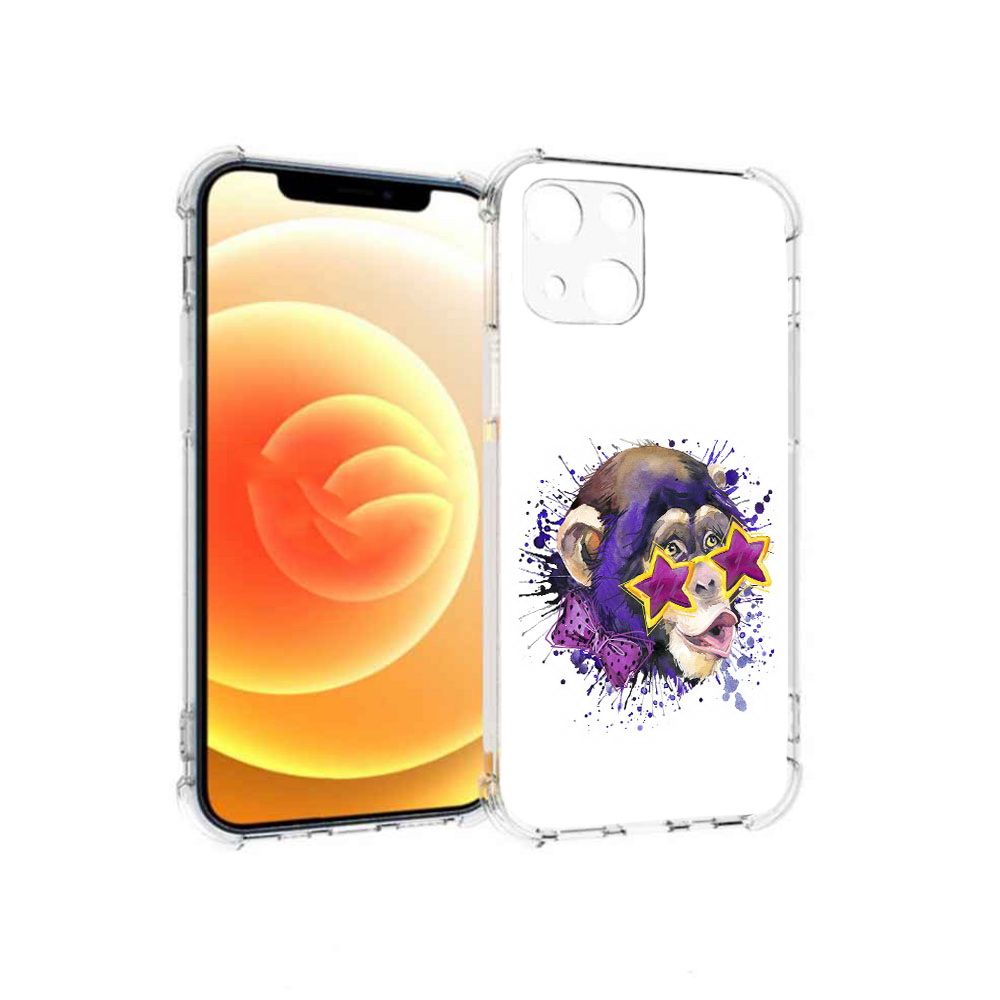 

Чехол MyPads Tocco для Apple iPhone 13 обезьяна в очках (PT163239.611.524), Прозрачный, Tocco