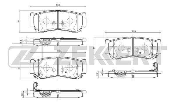 

Колодки тормозные Hyundai H-1 01-, Santa Fe I, II 06-, Starex, H1 01- задние дисковые (GDB