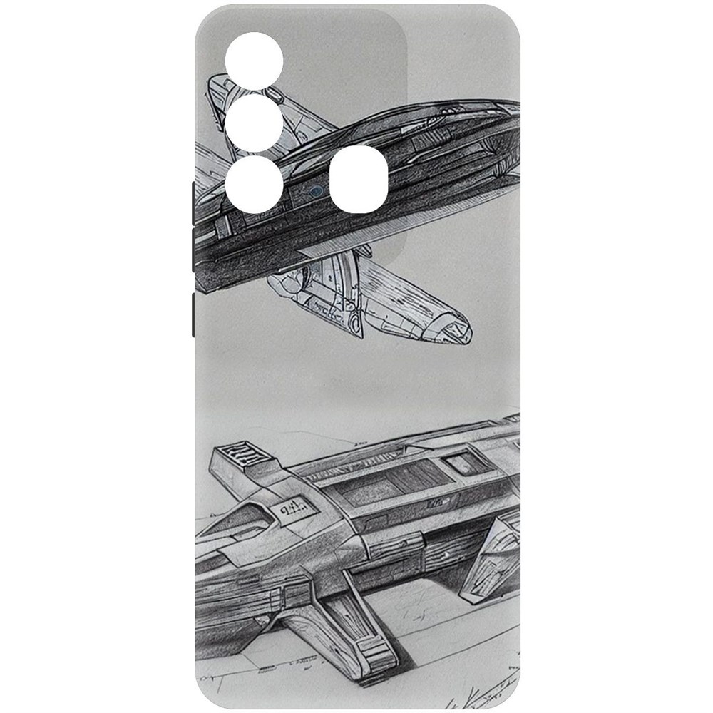 

Чехол-накладка Софт Набросок для Itel P38 Pro, 417993