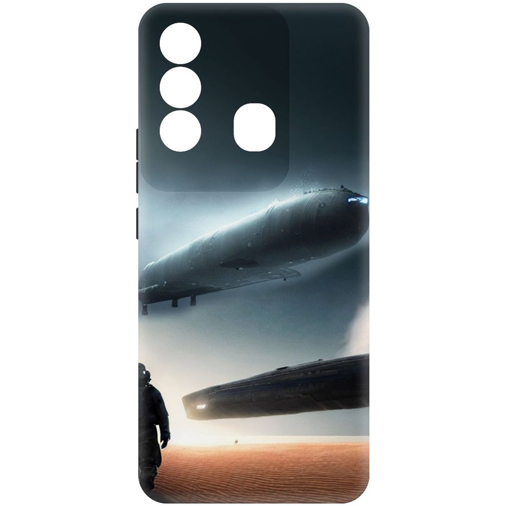 

Чехол-накладка Софт Пора лететь для Itel P38 Pro, Черный, 417998