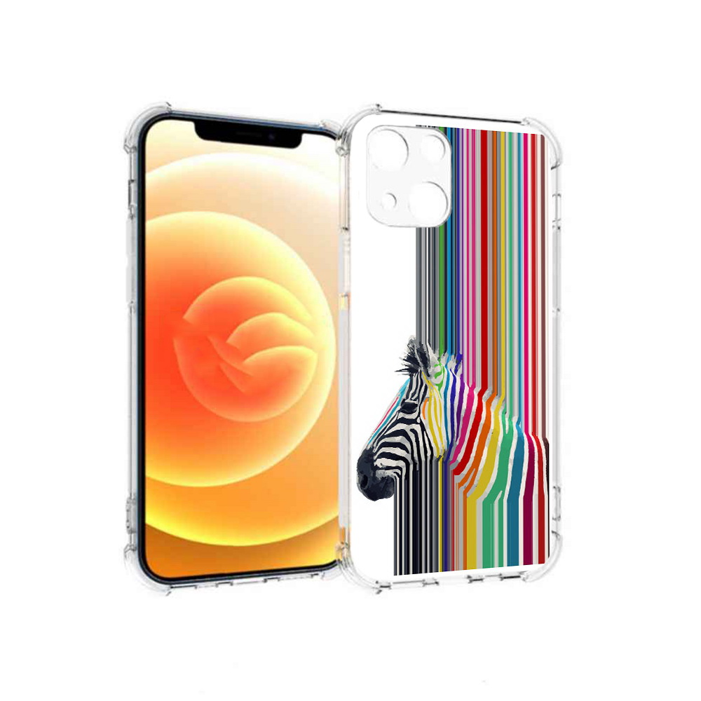 

Чехол MyPads Tocco для Apple iPhone 13 радужная зебра (PT163239.611.565), Прозрачный, Tocco