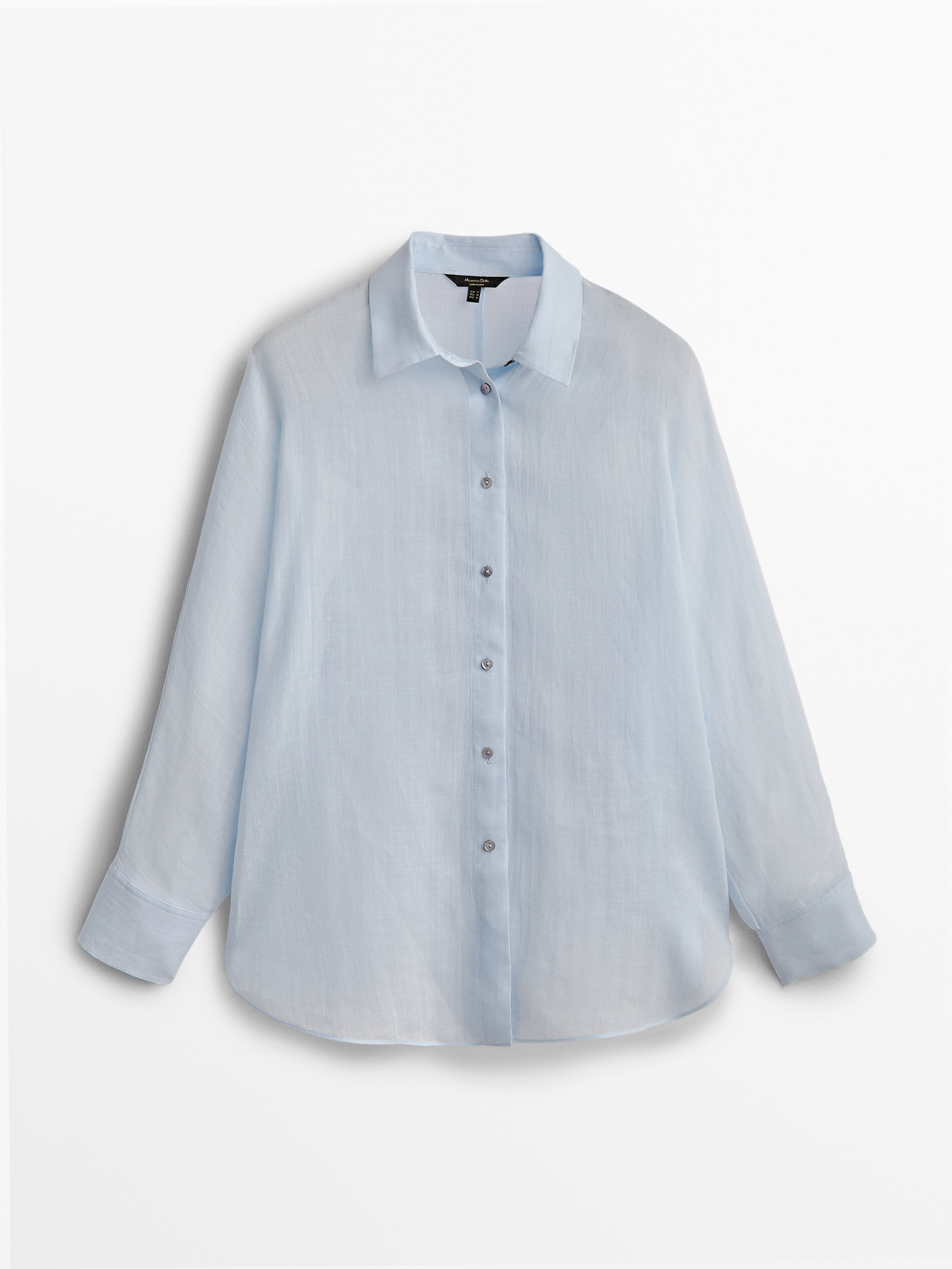

Рубашка женская Massimo Dutti 05195516406 синяя L, 05195516406
