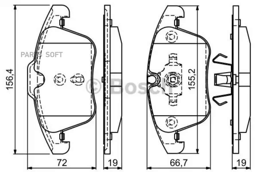 

Тормозные колодки Bosch передние дисковые 986494169
