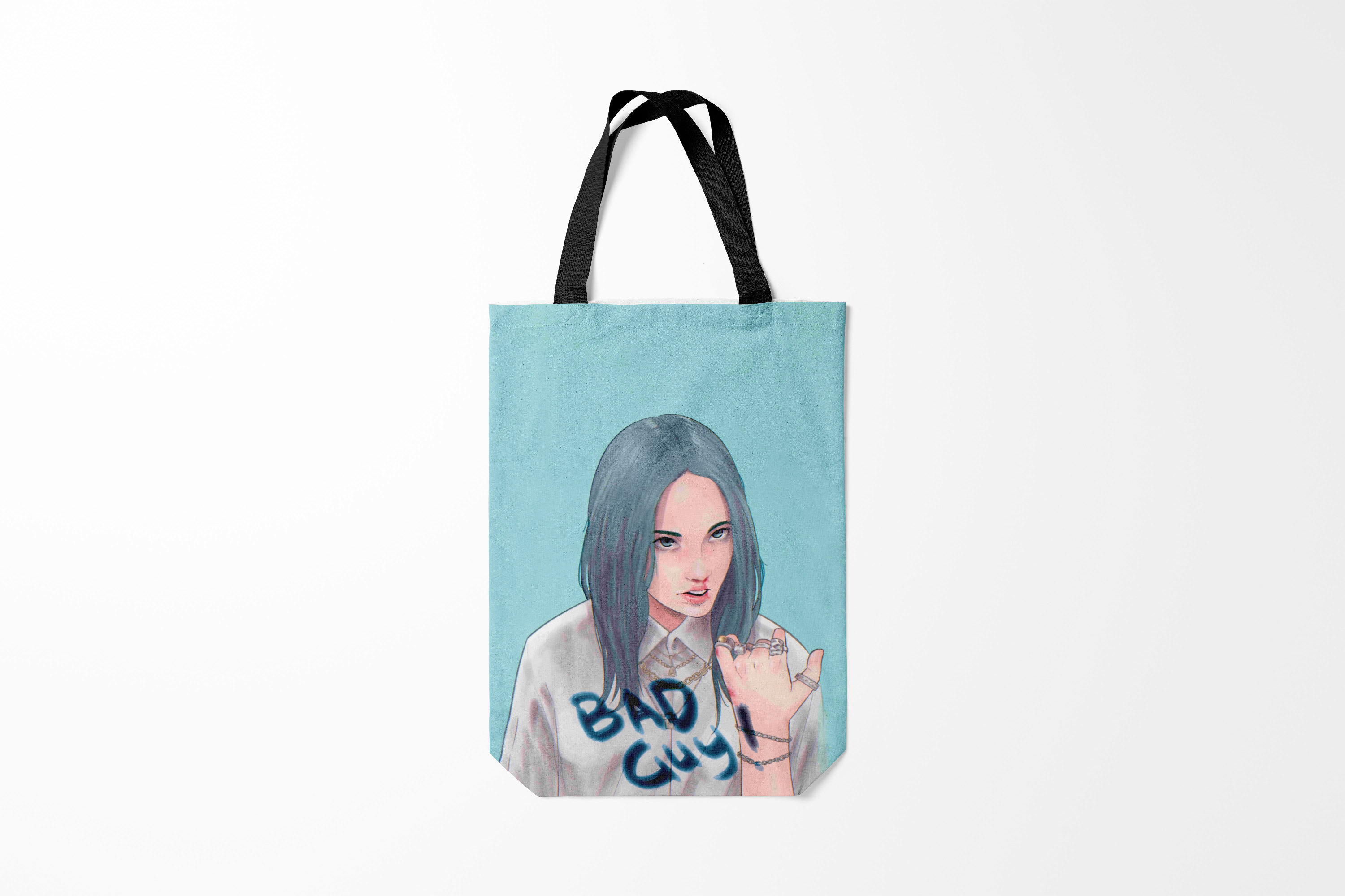 

Сумка шoппер унисекс Burnettie Billie Eilish, синий, Разноцветный, Billie Eilish