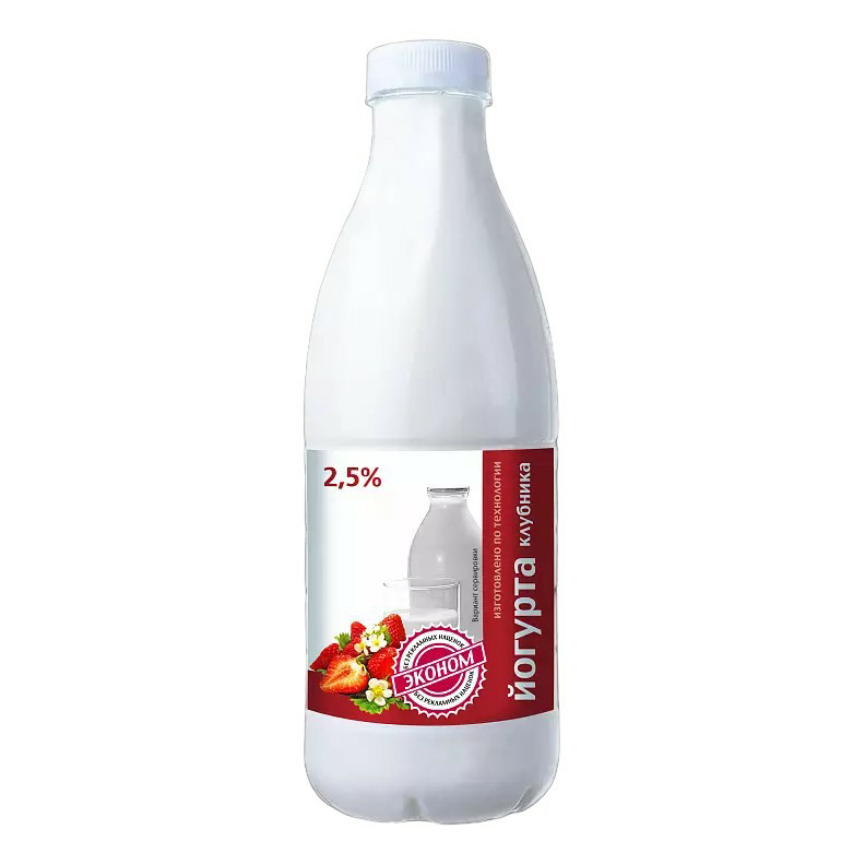 фото Напиток йогуртный эконом со вкусом клубники 2,5% 880 мл