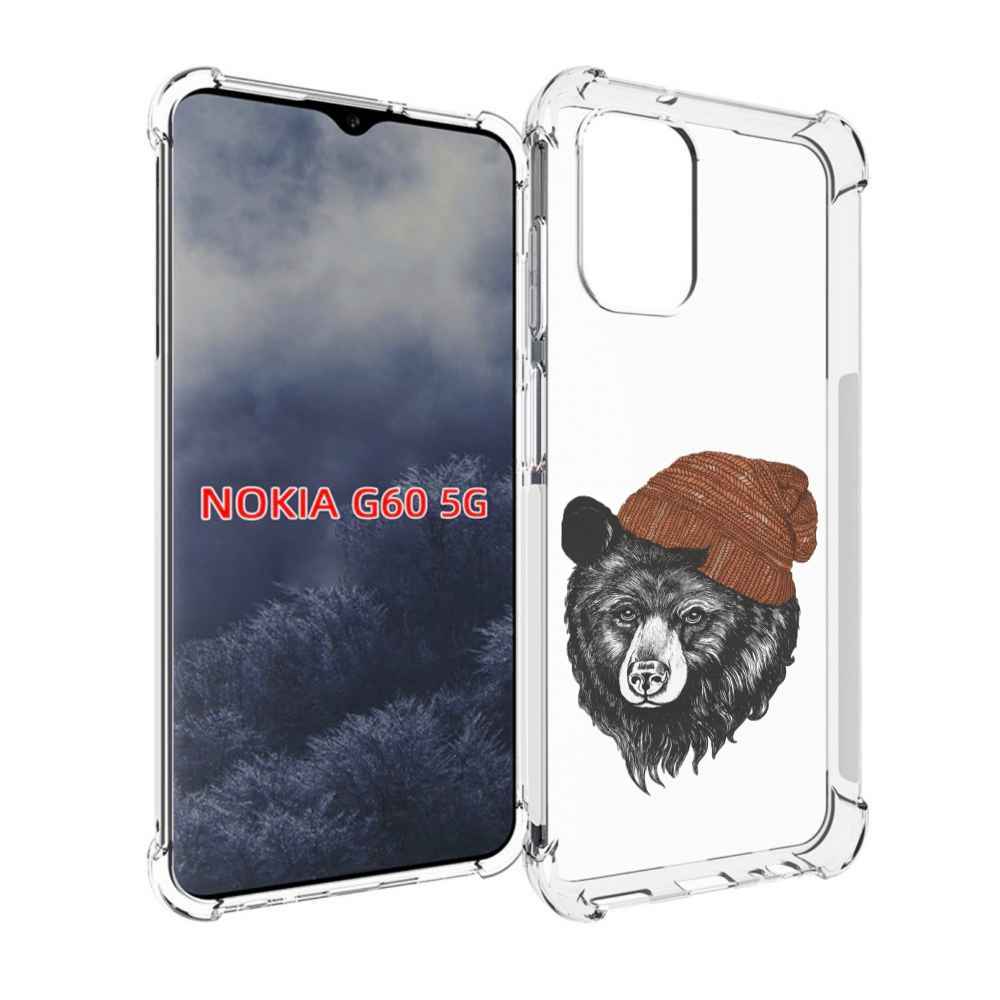 

Чехол MyPads Медведь в шапке 2 для Nokia G60 5G, Прозрачный, Tocco