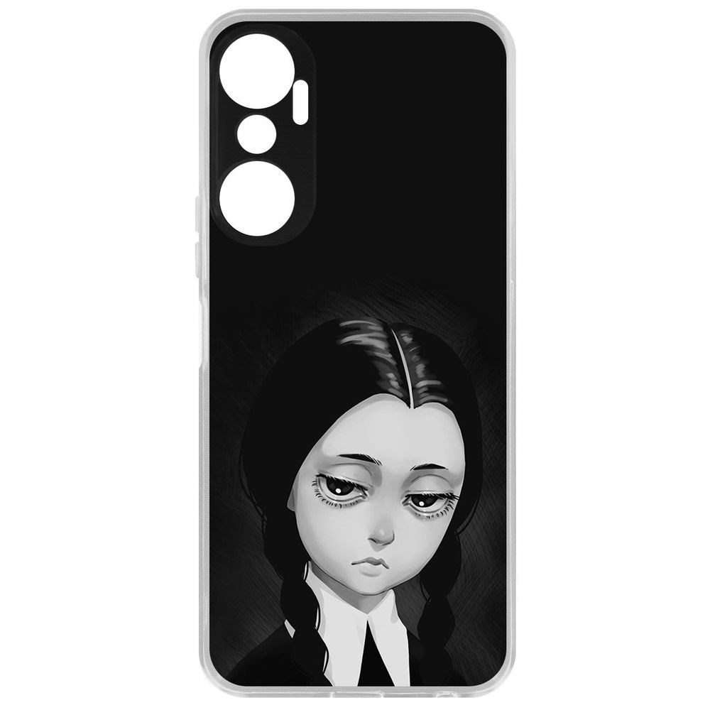 

Чехол-накладка Кейс Уэнсдей Аддамс - Рисованная Уэнсдей для Infinix Hot 20, Прозрачный