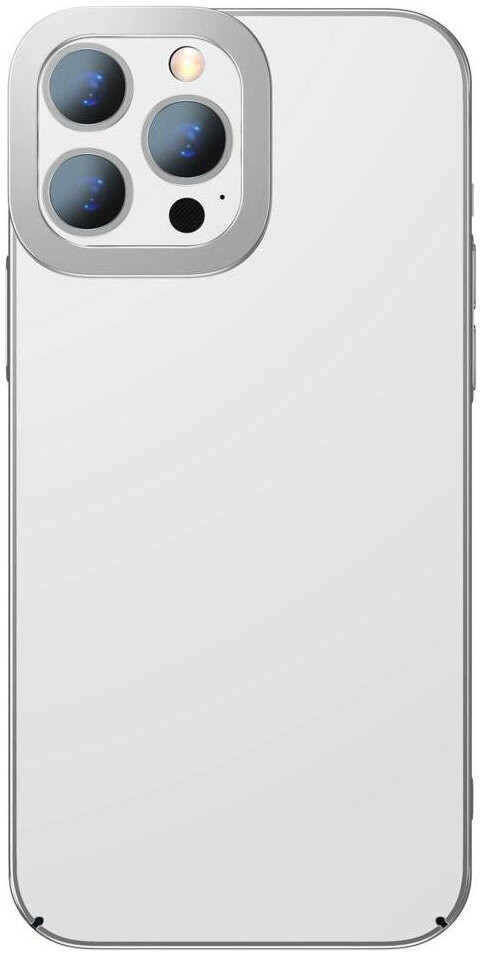 фото Чехол baseus glitter case pc with metal armor для iphone 13 pro max, серебристый