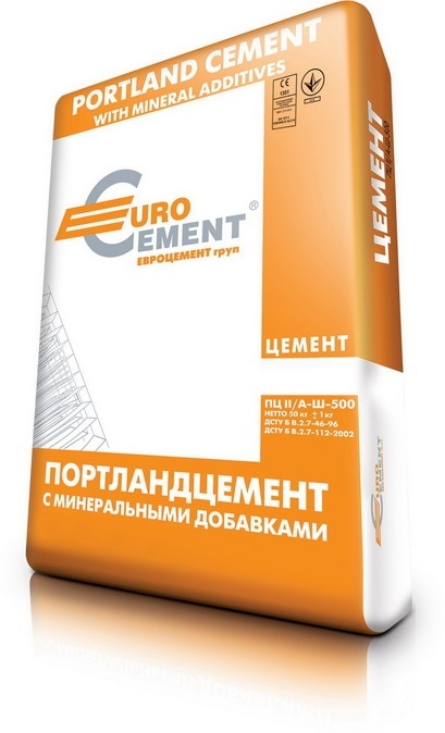 Цемент Евроцемент ПЦ-500 (Д0 ЦЕМ I 42.5Н), 25 кг