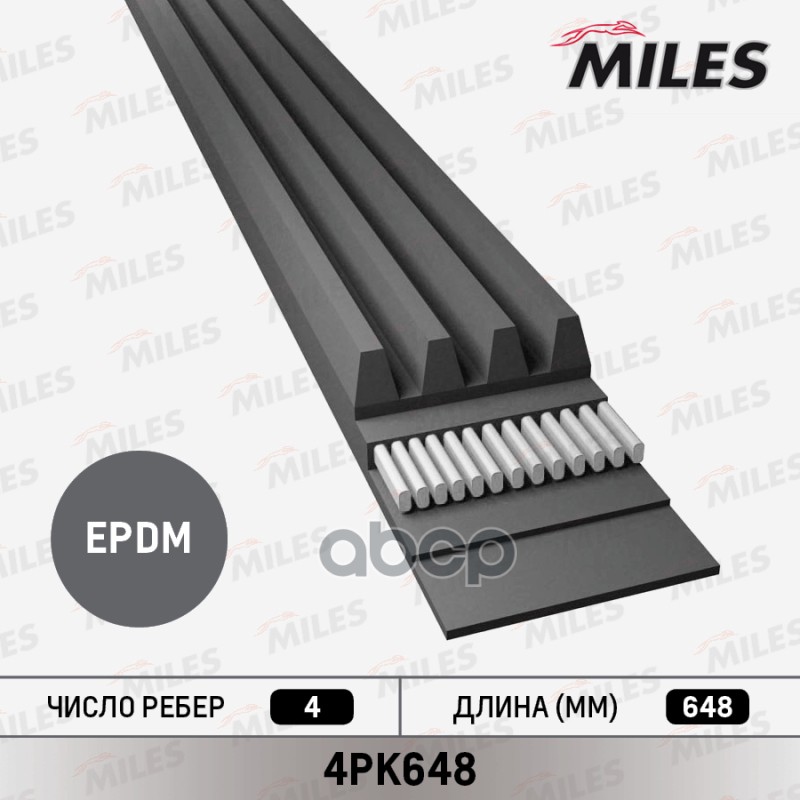 

Ремень П/К Miles арт. 4PK648