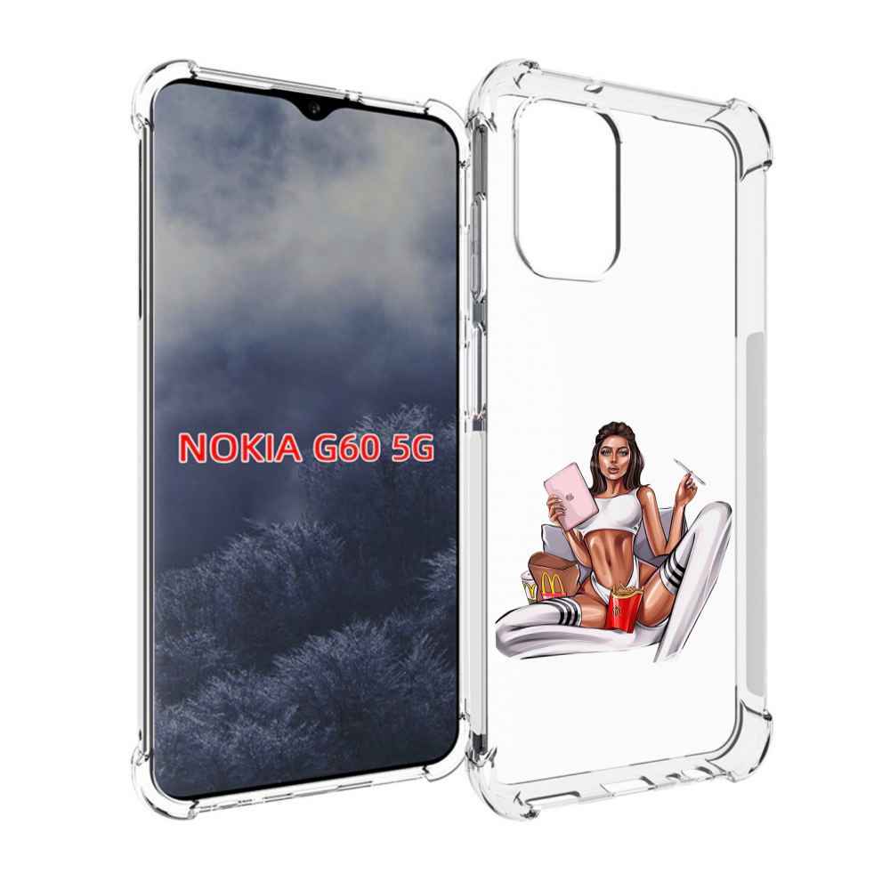 

Чехол MyPads Модная-иллюстрация-девушки женский для Nokia G60 5G, Прозрачный, Tocco