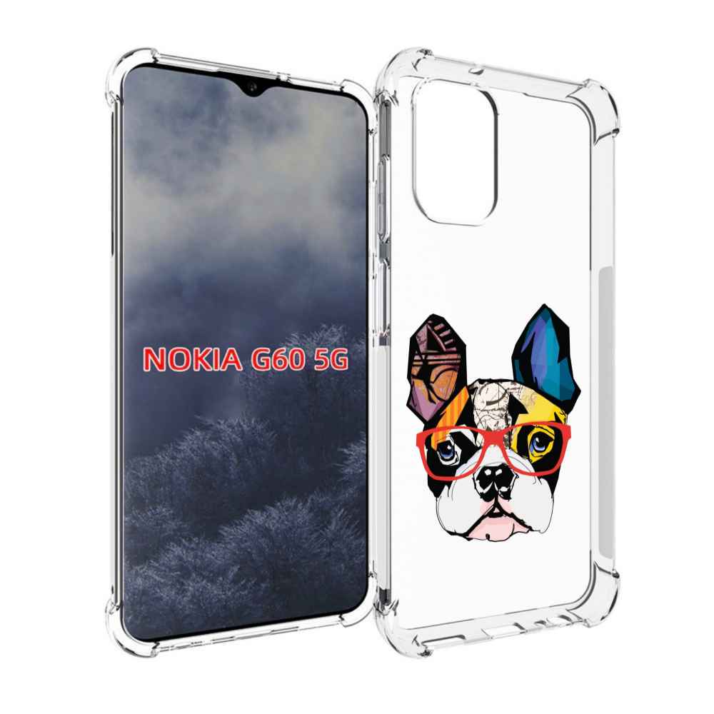 

Чехол MyPads Мопс-в-очках для Nokia G60 5G, Прозрачный, Tocco