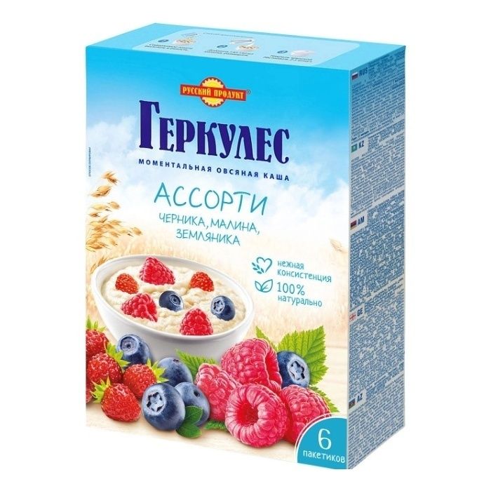 Каша Русский Продукт Геркулес Ассорти овсяная 35 г х 6 шт