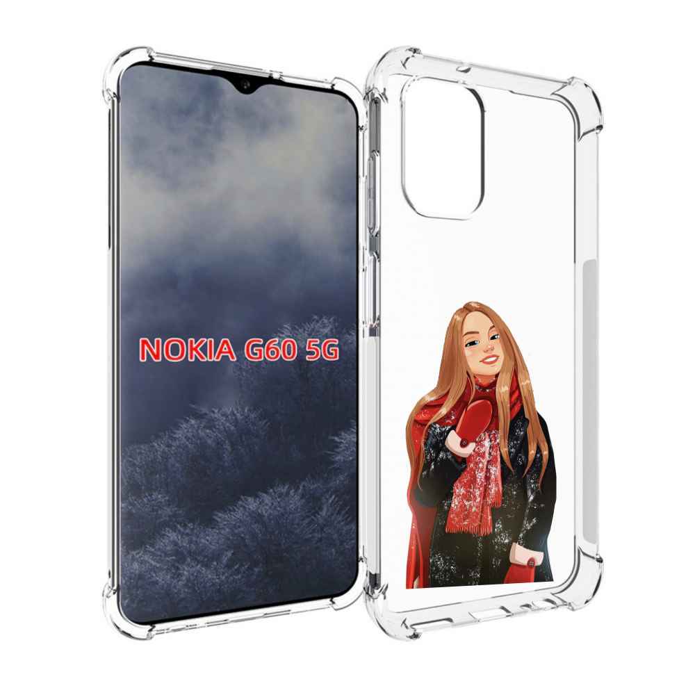 

Чехол MyPads Новогодний-зимний-арт женский для Nokia G60 5G, Прозрачный, Tocco