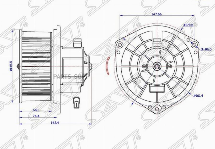

SAT ST-96539656 Мотор отопителя салона CHEVROLET AVEO 02- W A/C 1шт