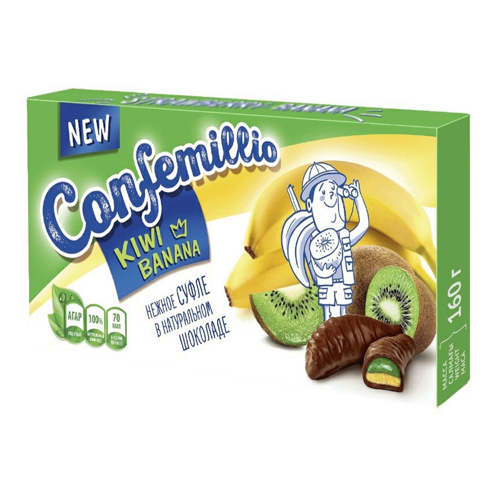 

Конфеты шоколадные Confemillio банан-киви 160 г