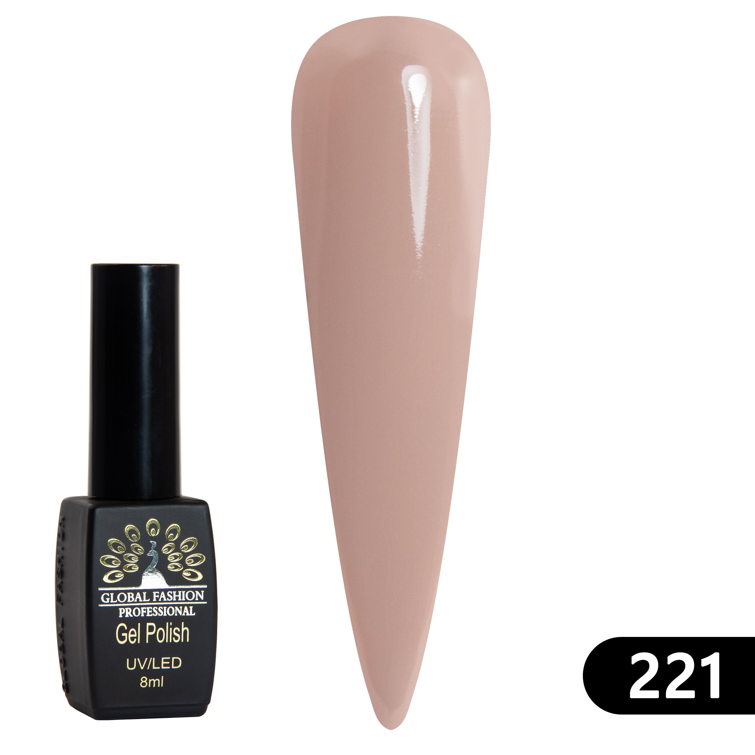 

Гель лак Global Fashion BLACK ELITE 221 8 мл